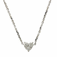 14K White Gold Cluster Diamond Heart Pendant, 14k white gold, Long's Jewelers