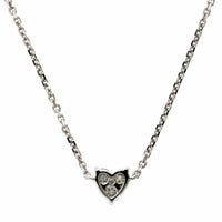 14K White Gold Cluster Diamond Heart Pendant, 14k white gold, Long's Jewelers