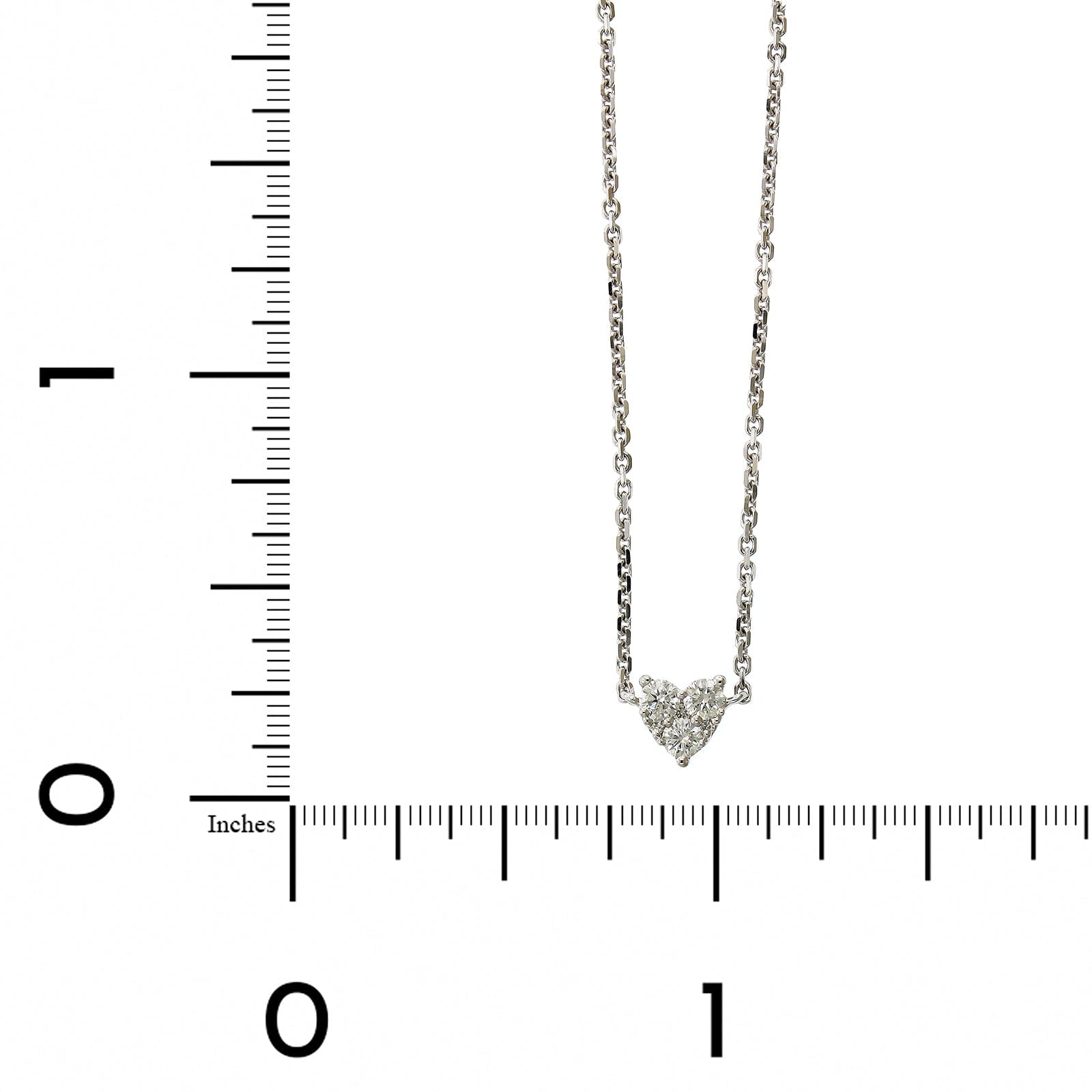 14K White Gold Cluster Diamond Heart Pendant, 14k white gold, Long's Jewelers