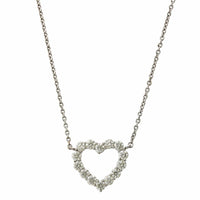 18K White Gold Diamond Heart Necklace, 18k white gold, Long's Jewelers