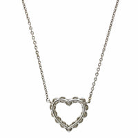 18K White Gold Diamond Heart Necklace, 18k white gold, Long's Jewelers