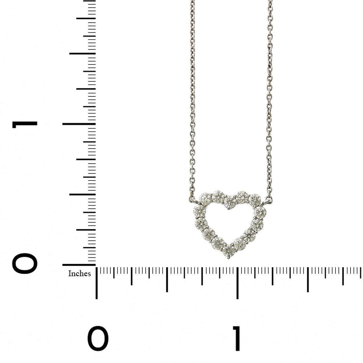 18K White Gold Diamond Heart Necklace, 18k white gold, Long's Jewelers