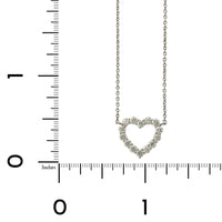 18K White Gold Diamond Heart Necklace, 18k white gold, Long's Jewelers
