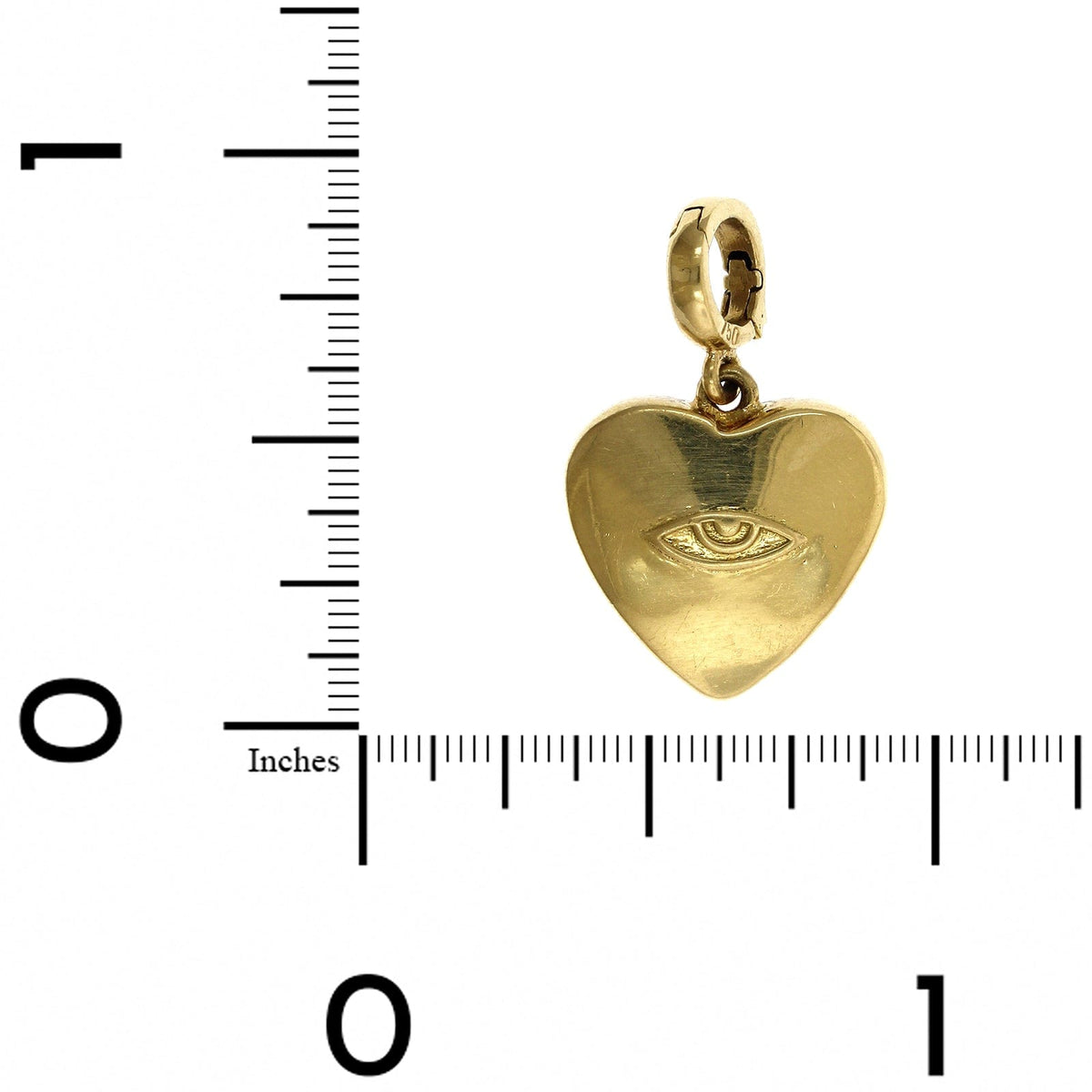18K Yellow Gold Evil Eye Heart Charm, 18k yellow gold, Long's Jewelers