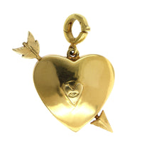 14K Yellow Gold Globe Heart Ruby Arrow Charm, 14k yellow gold, Long's Jewelers