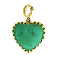 14K Yellow Gold Chrysoprase Heart Charm, 14k yellow gold, Long's Jewelers