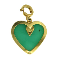 14K Yellow Gold Chrysoprase Heart Charm, 14k yellow gold, Long's Jewelers