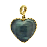 14K Yellow Gold Labradorite Heart Charm, 14k yellow gold, Long's Jewelers