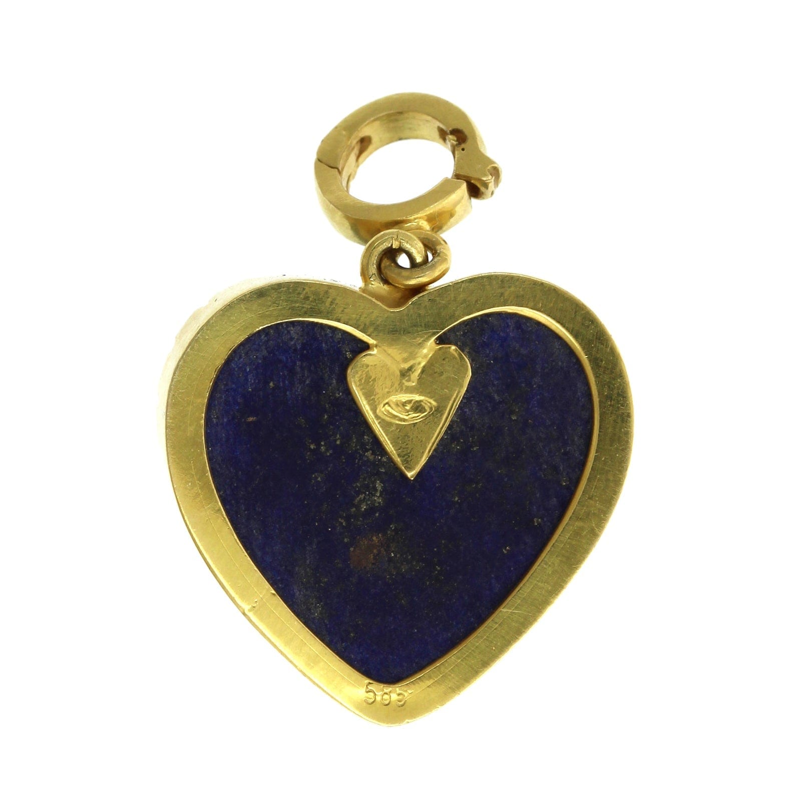 14K Yellow Gold Labradorite Heart Charm, 14k yellow gold, Long's Jewelers