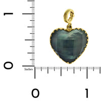 14K Yellow Gold Labradorite Heart Charm, 14k yellow gold, Long's Jewelers