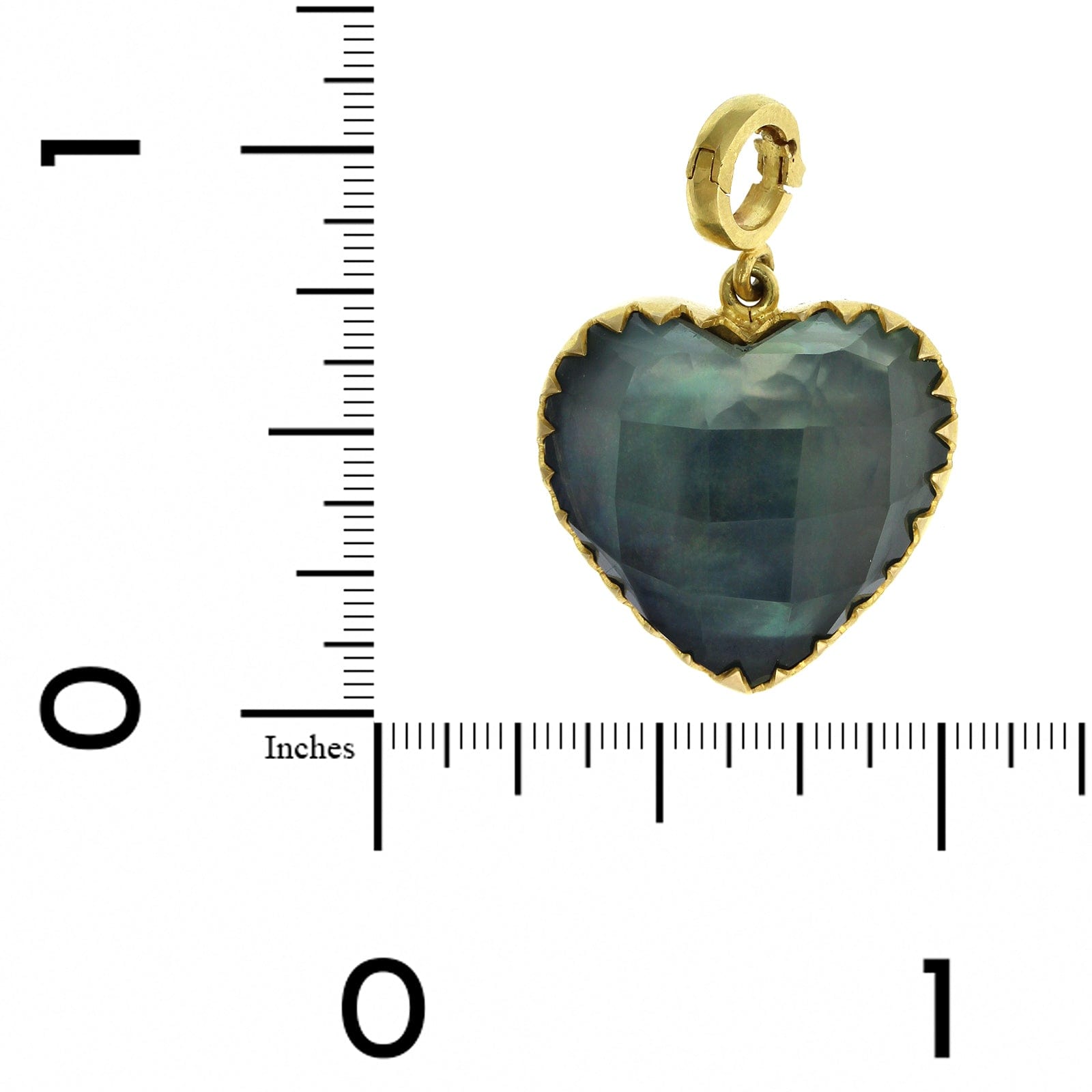 14K Yellow Gold Labradorite Heart Charm, 14k yellow gold, Long's Jewelers