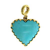 14K Yellow Gold Turquoise Heart Charm, 14k yellow gold, Long's Jewelers