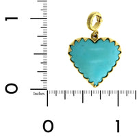 14K Yellow Gold Turquoise Heart Charm, 14k yellow gold, Long's Jewelers