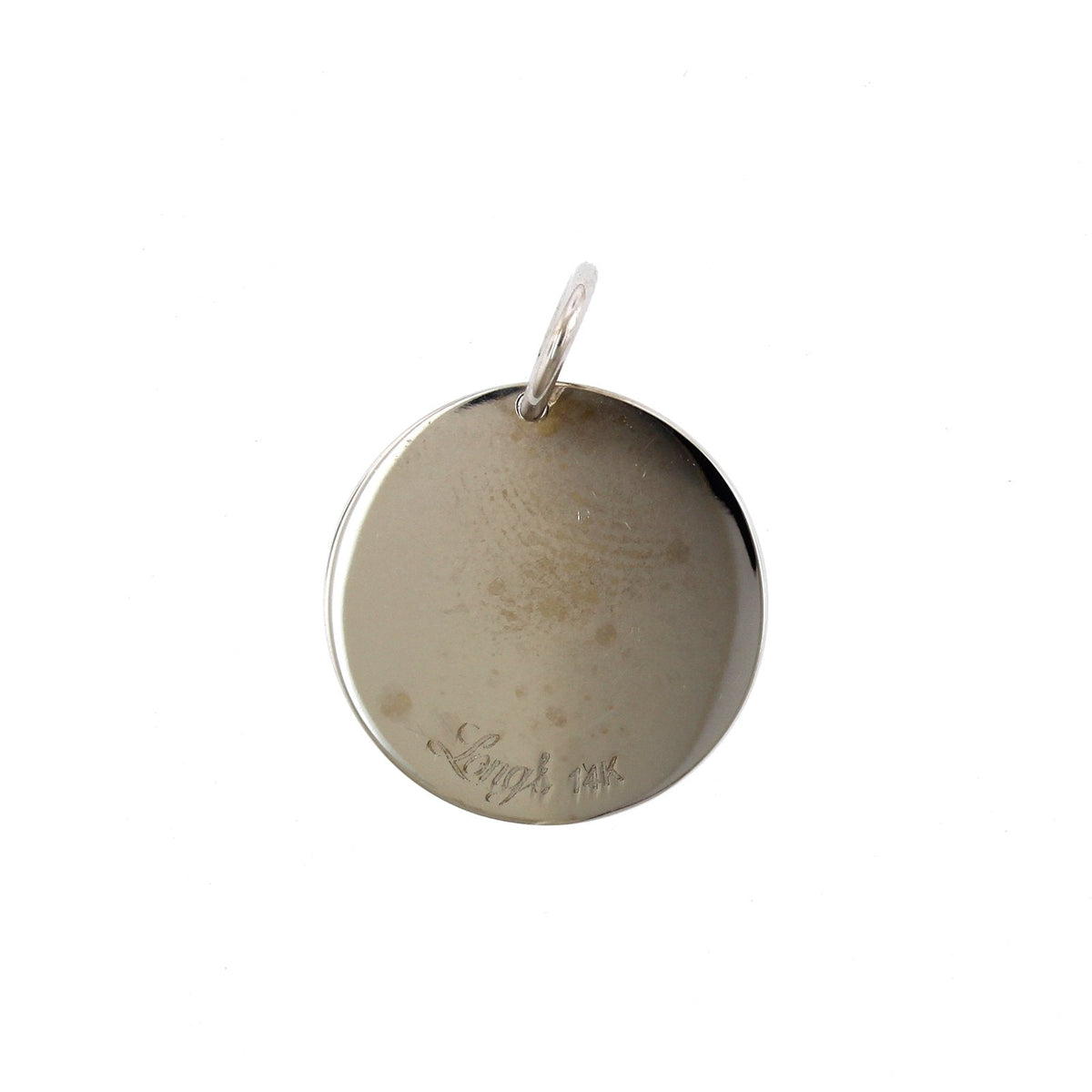 14K White Gold "A" Round Disc