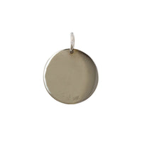 14K White Gold "T" Disc Pendant Only