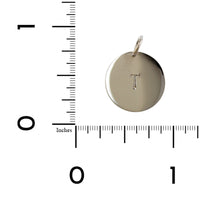 14K White Gold "T" Disc Pendant Only