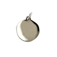 14K White Gold Small Handmade Engravable Disc
