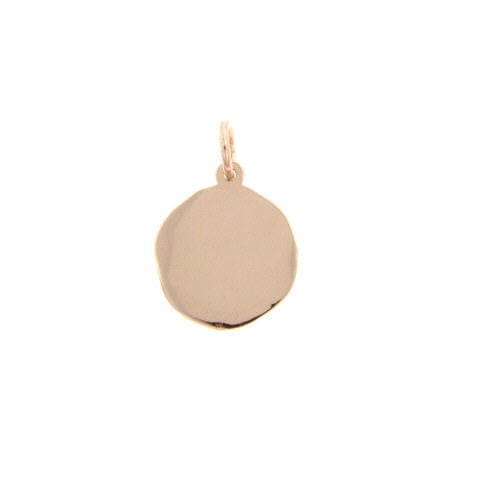 14K Yellow Gold Handmade Blank Engravable Disc Charm
