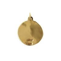 14K Yellow Gold "P" Round Disc