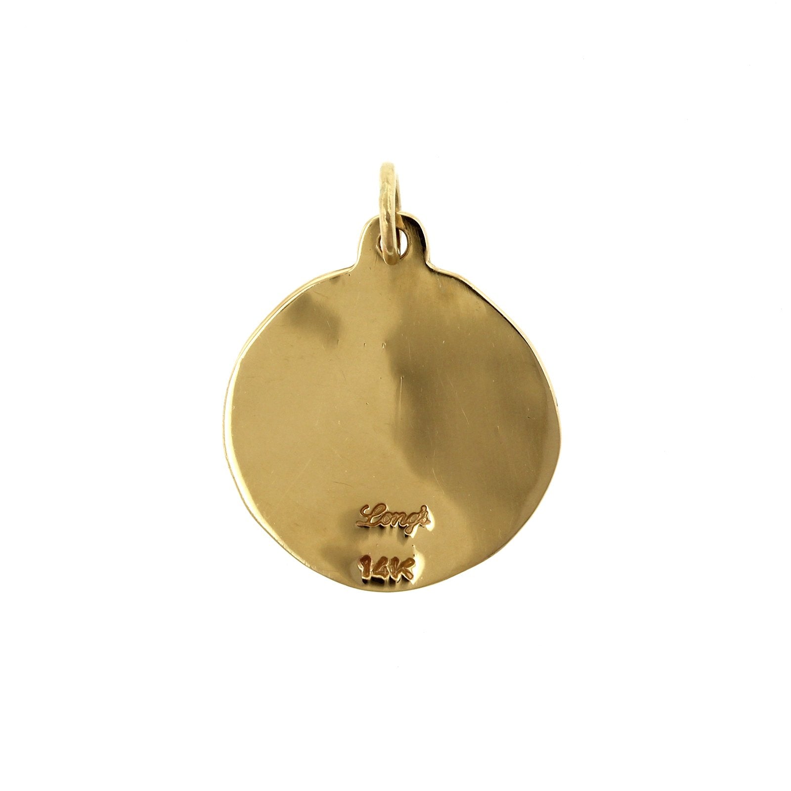 14K Yellow Gold "P" Round Disc