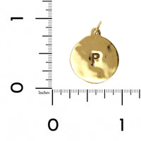 14K Yellow Gold "P" Round Disc