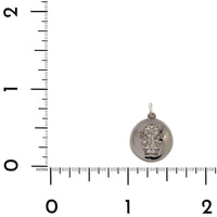 14K White Gold Diamond "Girl" Disc