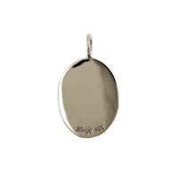 14K White Gold Oval Engravable Disc