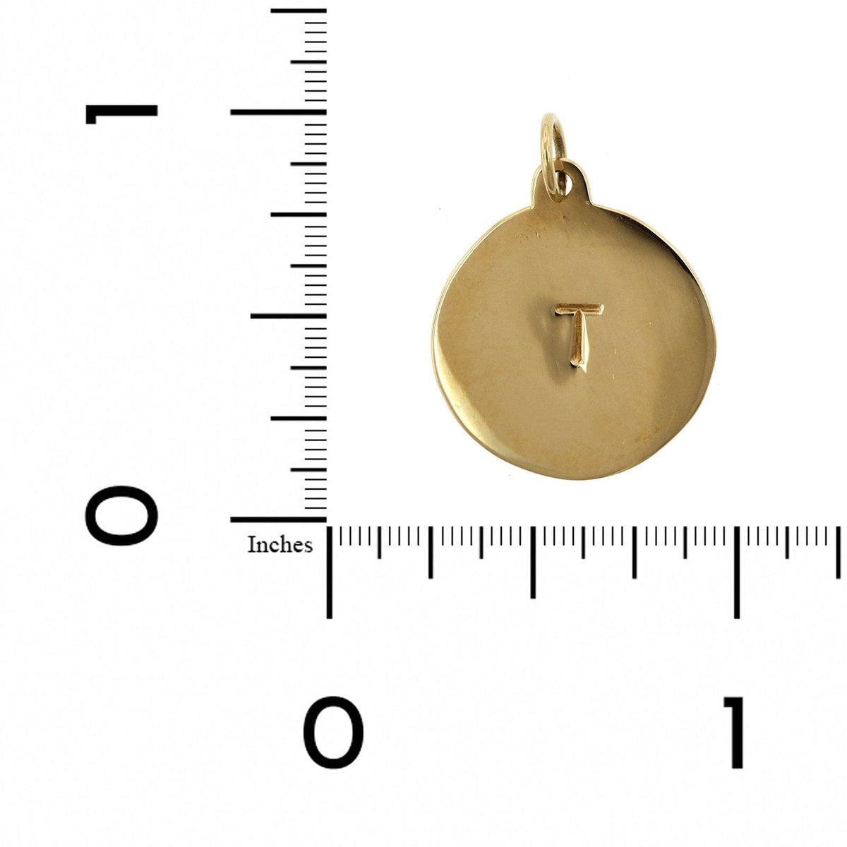 14K Yellow Gold "T" Round Disc