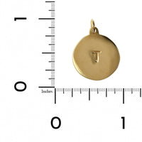 14K Yellow Gold "T" Round Disc