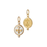 18K Yellow Gold Diamond Bee Charm