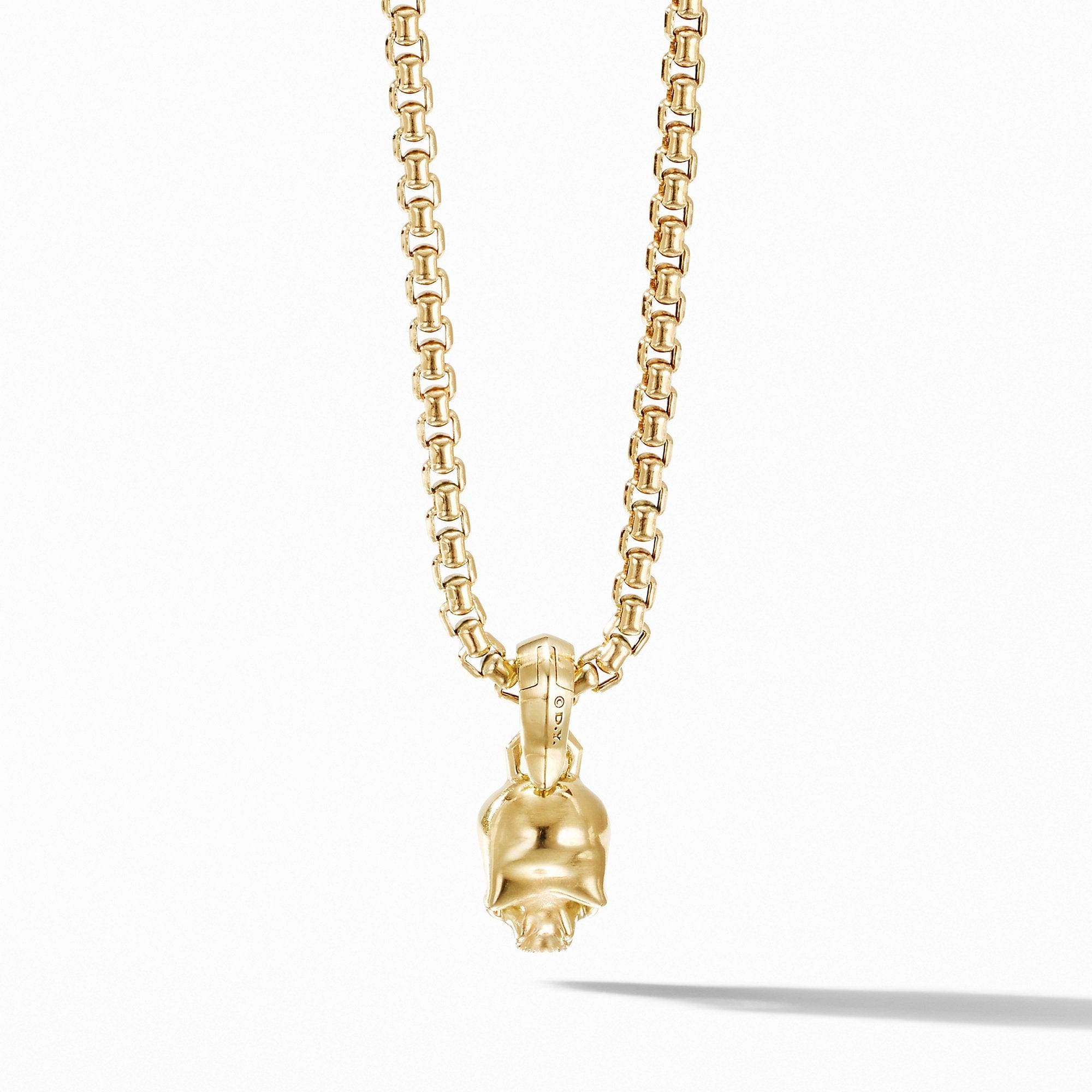 Extra Small Skull Charm in 18K Yellow Gold with Pavé Diamonds