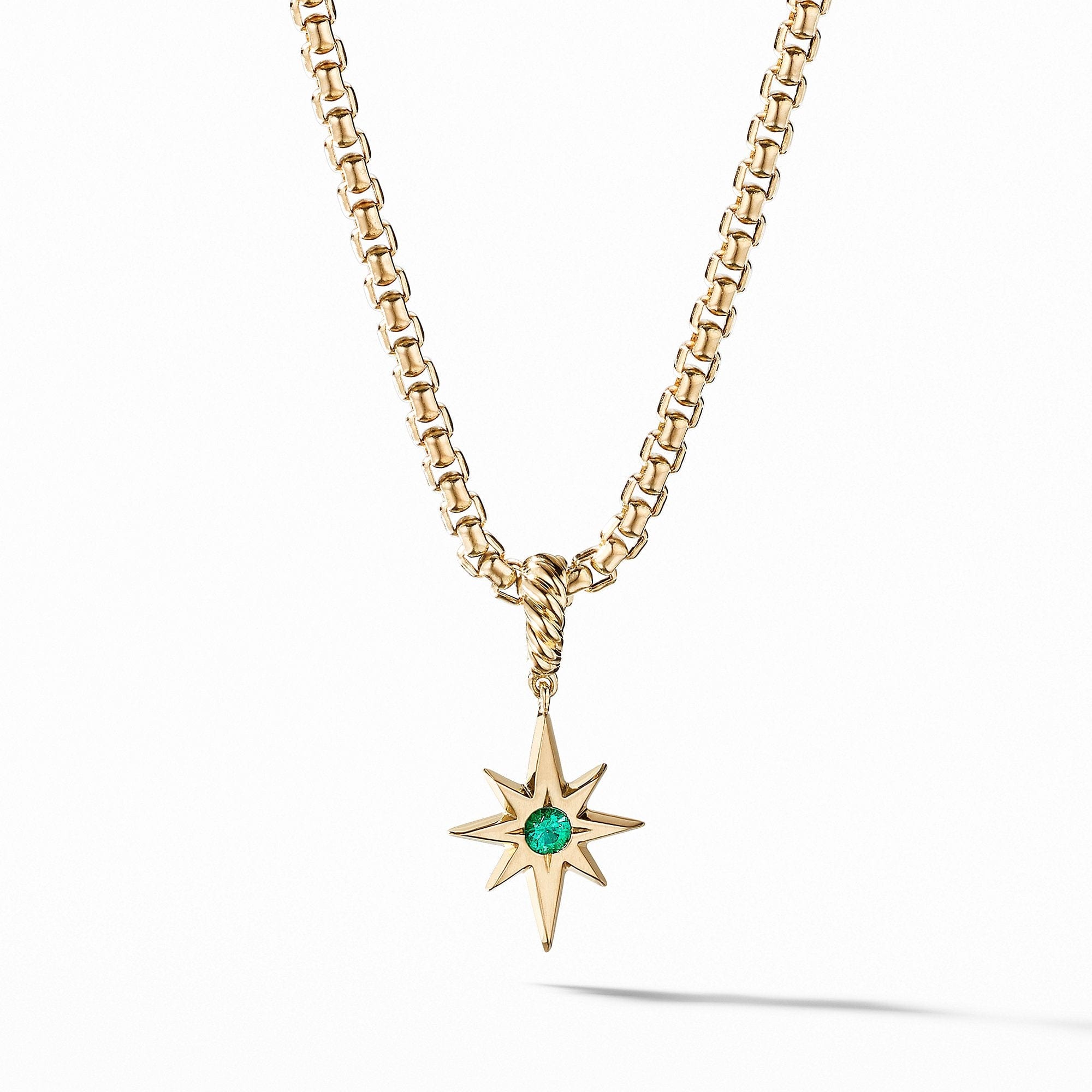 Cable Collectibles® North Star Birthstone Charm in 18K Yellow Gold with Emerald
