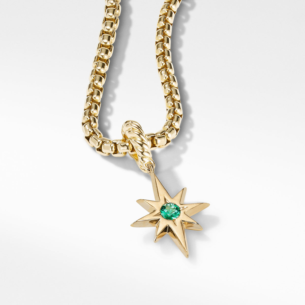Cable Collectibles® North Star Birthstone Charm in 18K Yellow Gold with Emerald