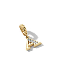 Pavé A Initial Pendant in 18K Yellow Gold with Diamonds