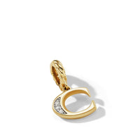 Pavé C Initial Pendant in 18K Yellow Gold with Diamonds