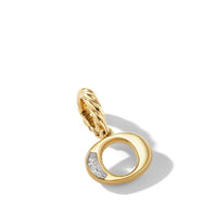 Pavé O Initial Pendant in 18K Yellow Gold with Diamonds