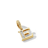 Pavé E Initial Pendant in 18K Yellow Gold with Diamonds