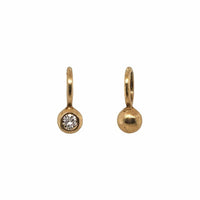 14K Yellow Gold Bezel Set Diamond Charm