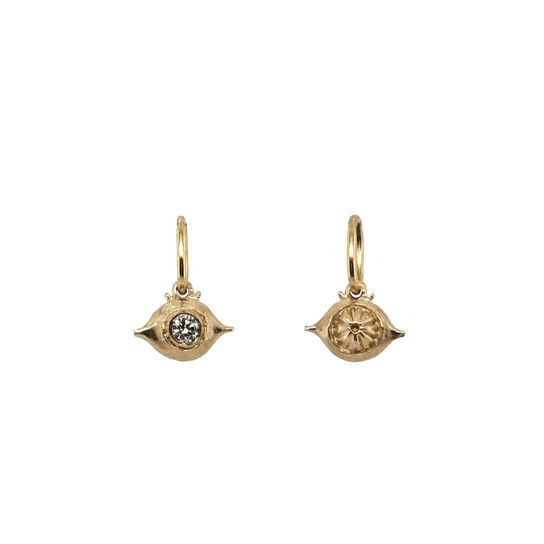 14K Yellow Gold Evil Eye Diamond Charm