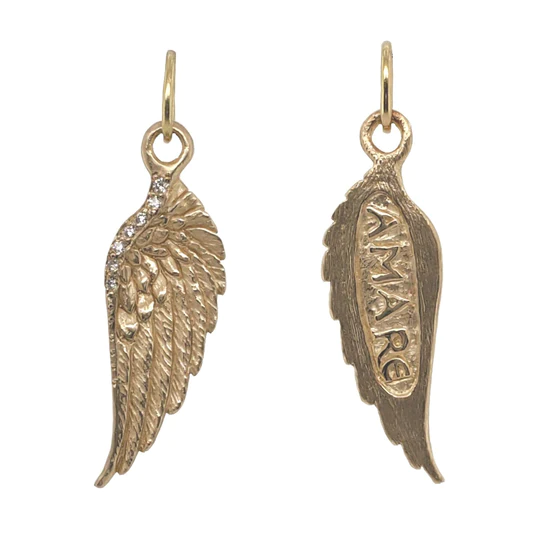 14K Yellow Gold Wing Amare Charm