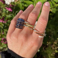 Etho Maria 18K Rose Gold Multi Shape Sapphire 6 Row Ring