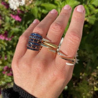 Etho Maria 18K Yellow Gold Pave Diamond Open Ring