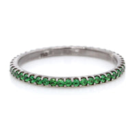 18K White Gold Black Rhodium Tsavorite Eternity Band