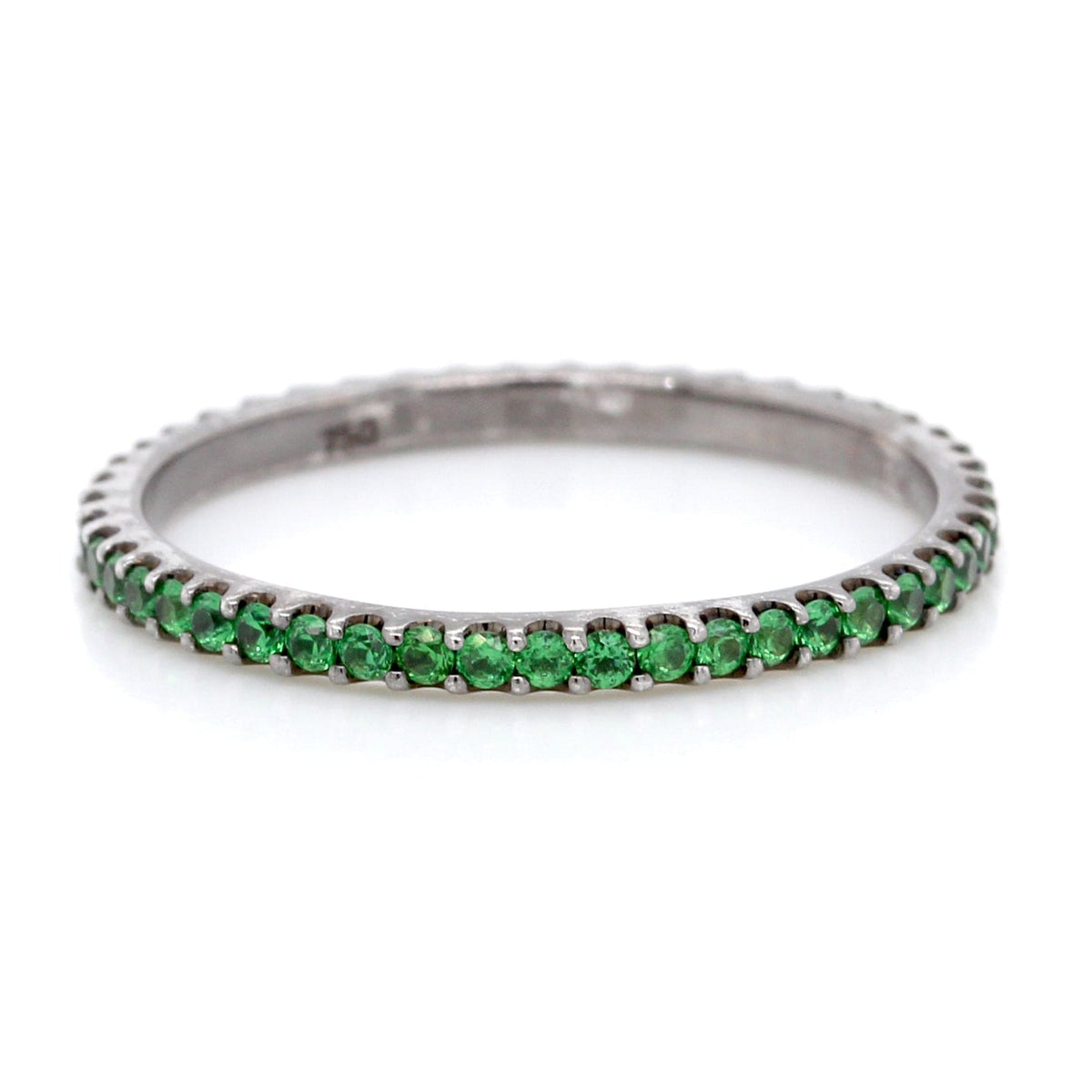 18K White Gold Black Rhodium Tsavorite Eternity Band
