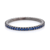 18K White Gold Sapphire and Black Rhodium Eternity Band