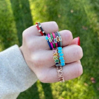 Personalized Ava Enamel Diamond Ring