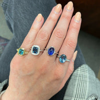18K White Gold Cabochon Tanzanite Ring