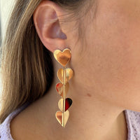 Cadar 18K Yellow Gold Wings of Love Heart Drop Earrings