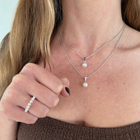 Mikimoto Morning Dew Akoya Cultured Pearl Pendant with Blue Sapphire