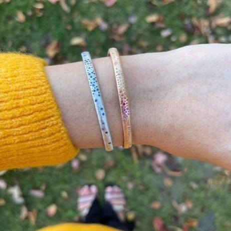 Penny Preville 18K Rose Gold Multi Sapphire Star Set Bangle Bracelet